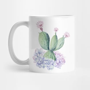 Pretty Pink and Green Southwest Cactus Succulent Mug